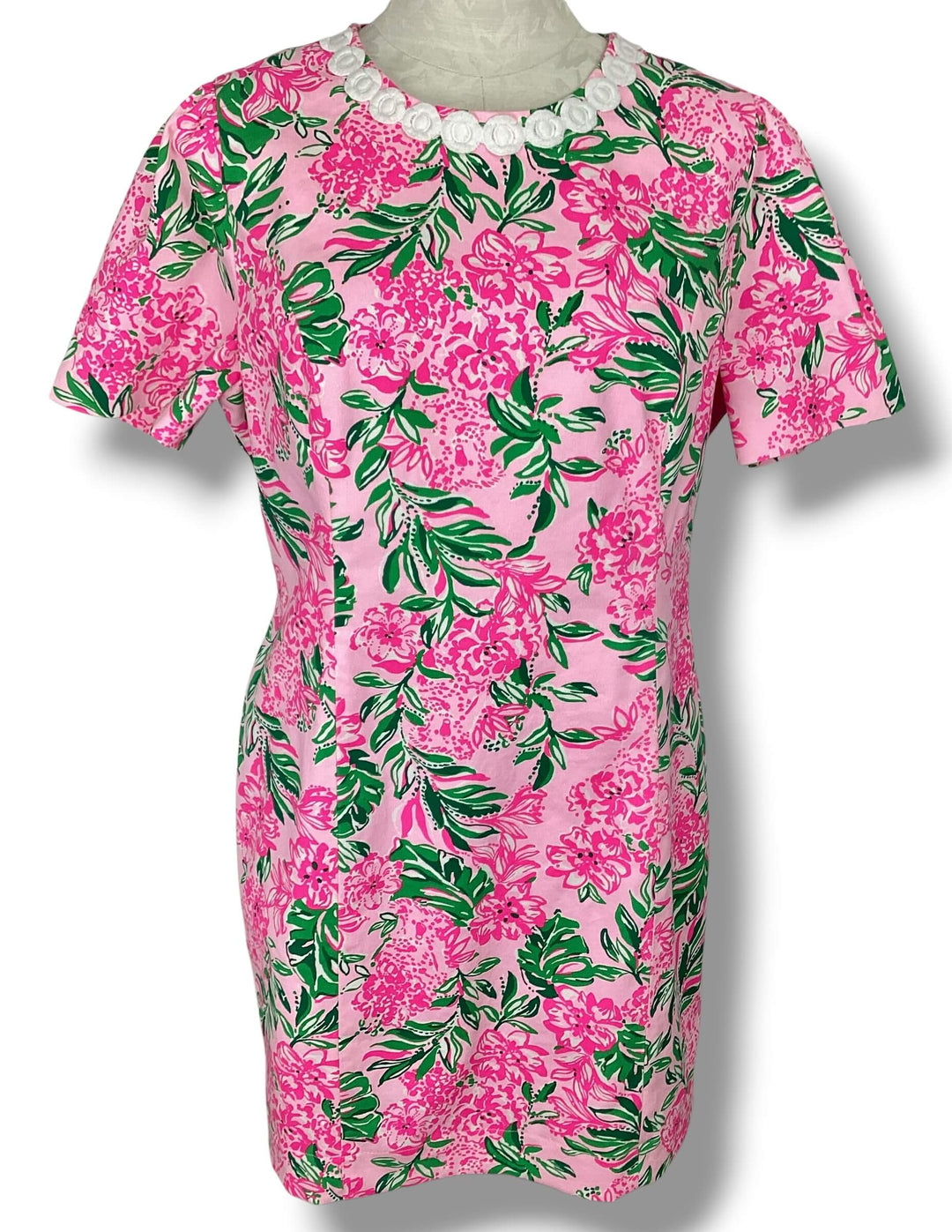 Lilly Pulitzer Mila Short Sleeve Shift Dress Pink Green Floral Print R –  Elite Repeat, inc