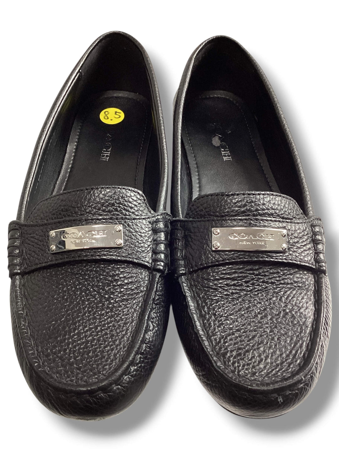 COACH Black Pebbled Leather Loafers women's size 8.5 preppy