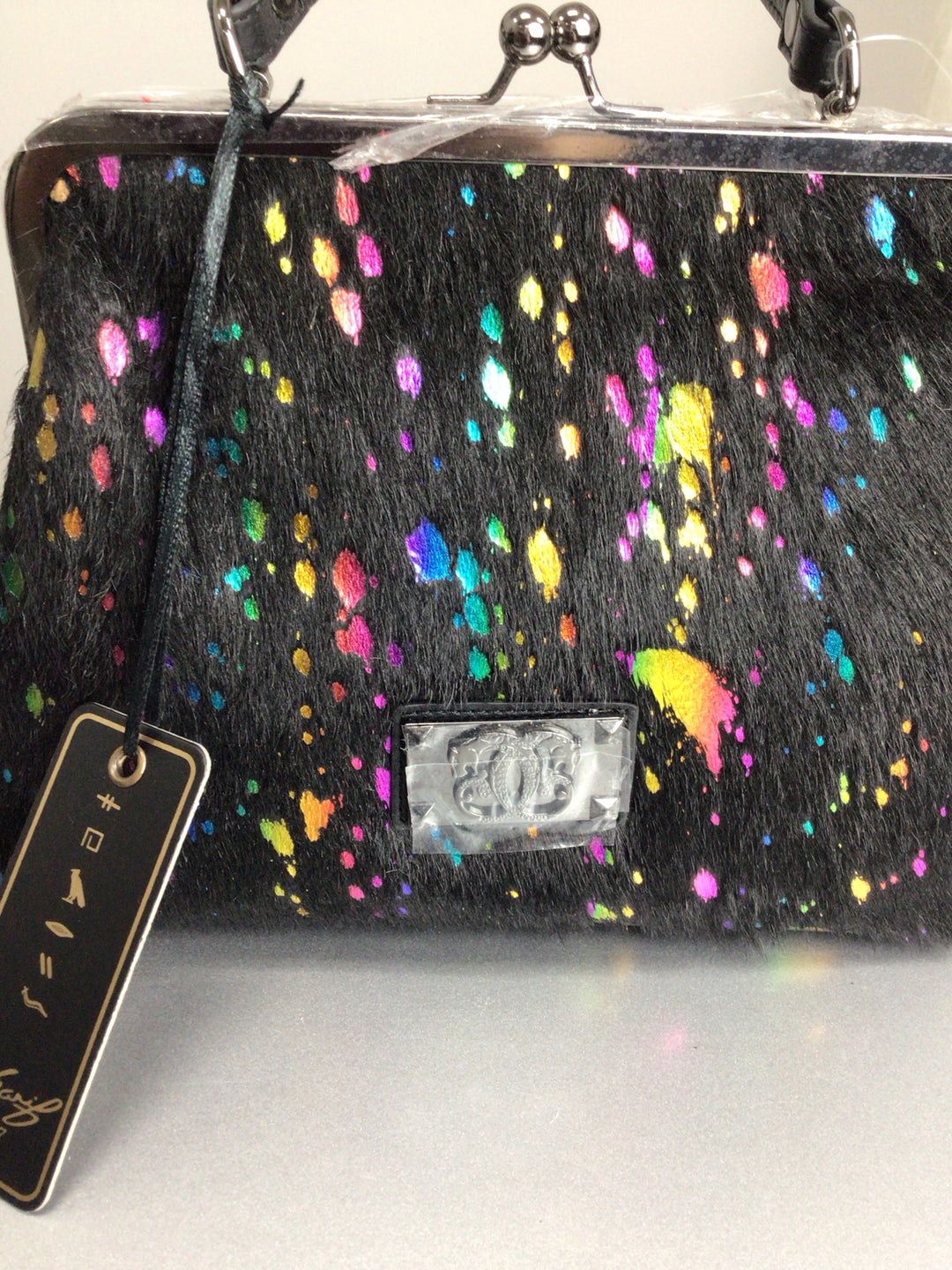 SHARIF Black painted Handbag Purse Elite Repeat inc